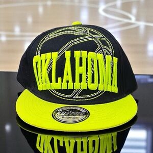 KBETHOS Black and Neon Oklahoma Green Snapback Cap OS